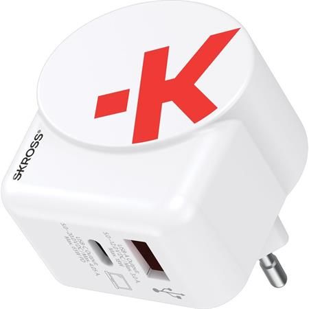 SKROSS 1xUSB-A 1xUSB-C PD 65W hálózati adapter White