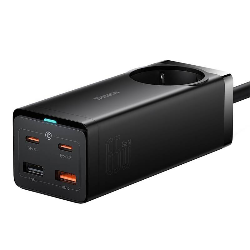 Baseus GaN3 Pro hálózati töltő 2xUSB + 2xUSB-C + AC 65W Black