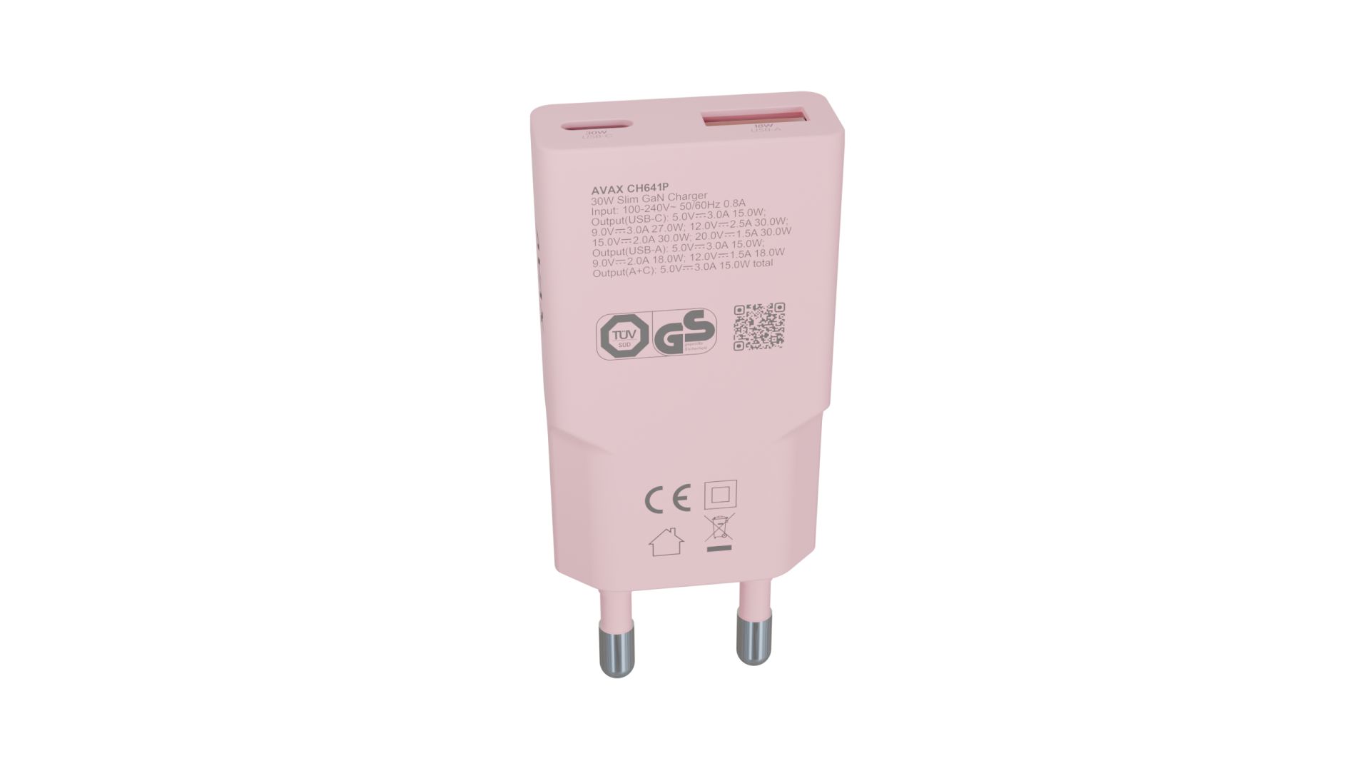 Avax CH641P NANO SLIM 30W Charger Pink