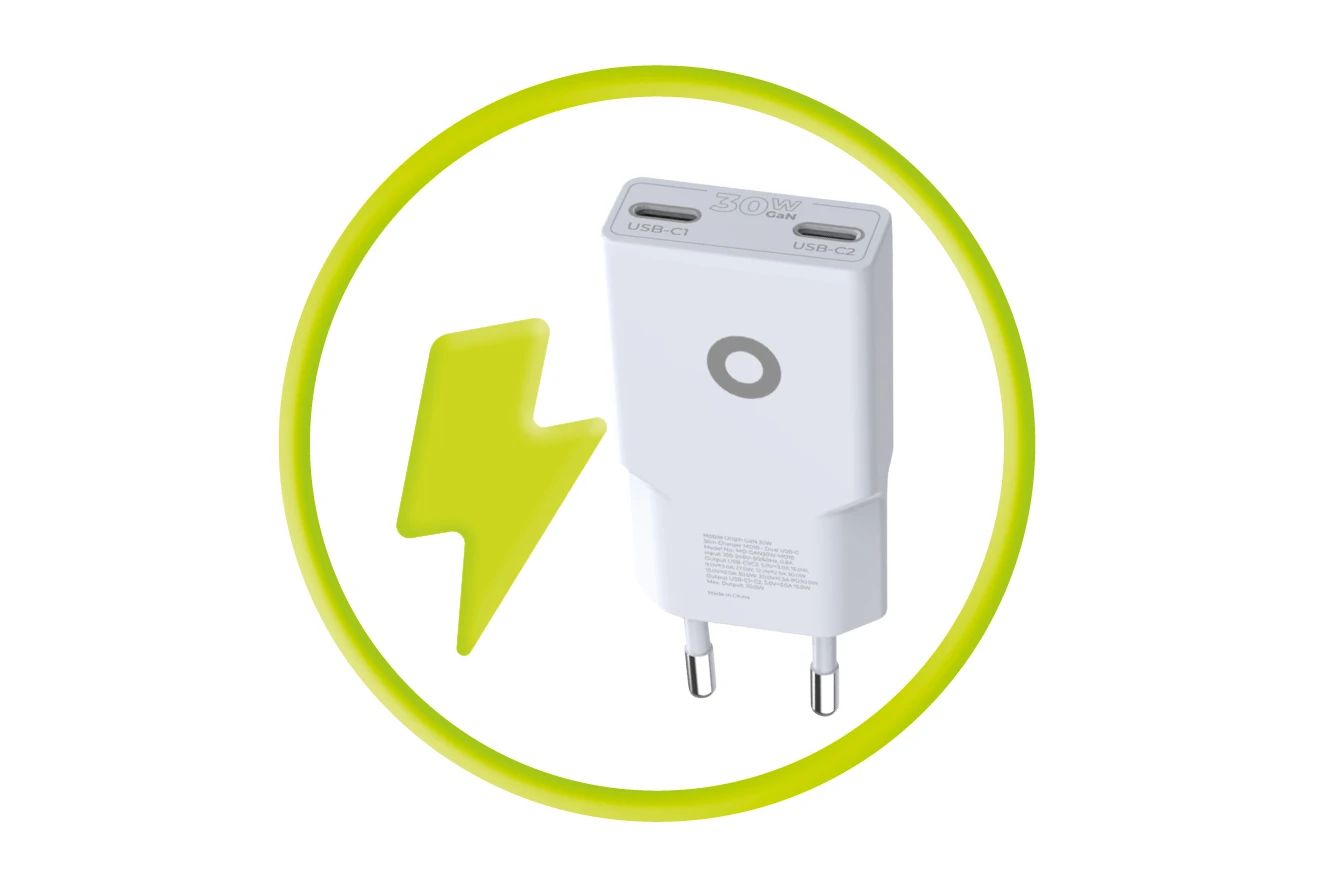 Mobile Origin MO18 - Dual USB-C GaN 30W Slim Charger