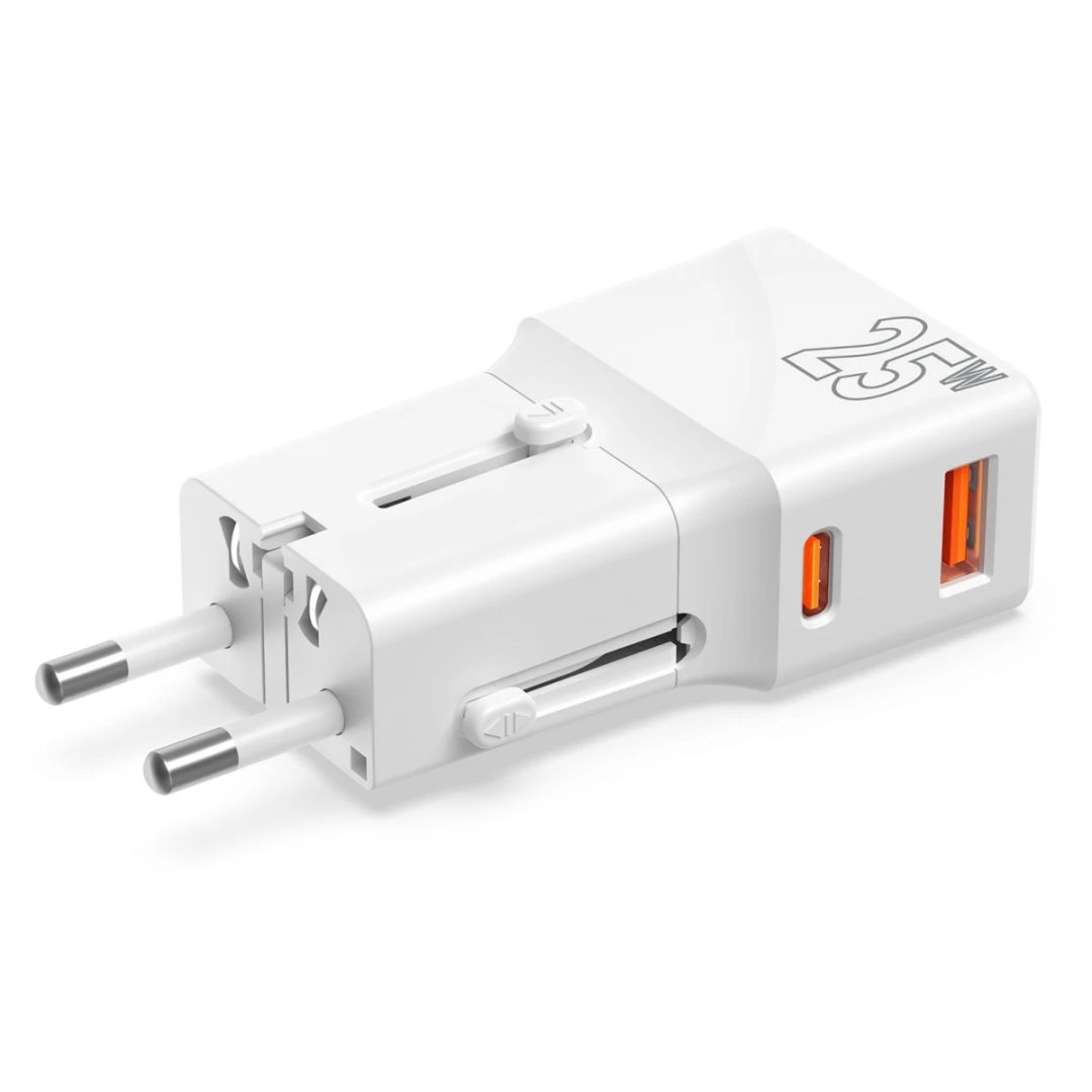 Mobile Origin Travel adapter 25W EU/US/UK/AU White