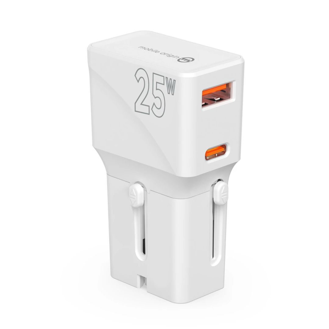 Mobile Origin Travel adapter 25W EU/US/UK/AU White