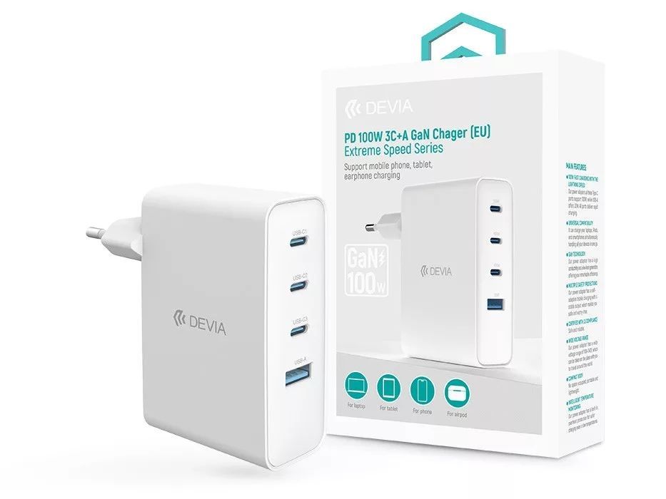 Devia ST121430 Extreme Speed Series 100W GaN PD Adapter White