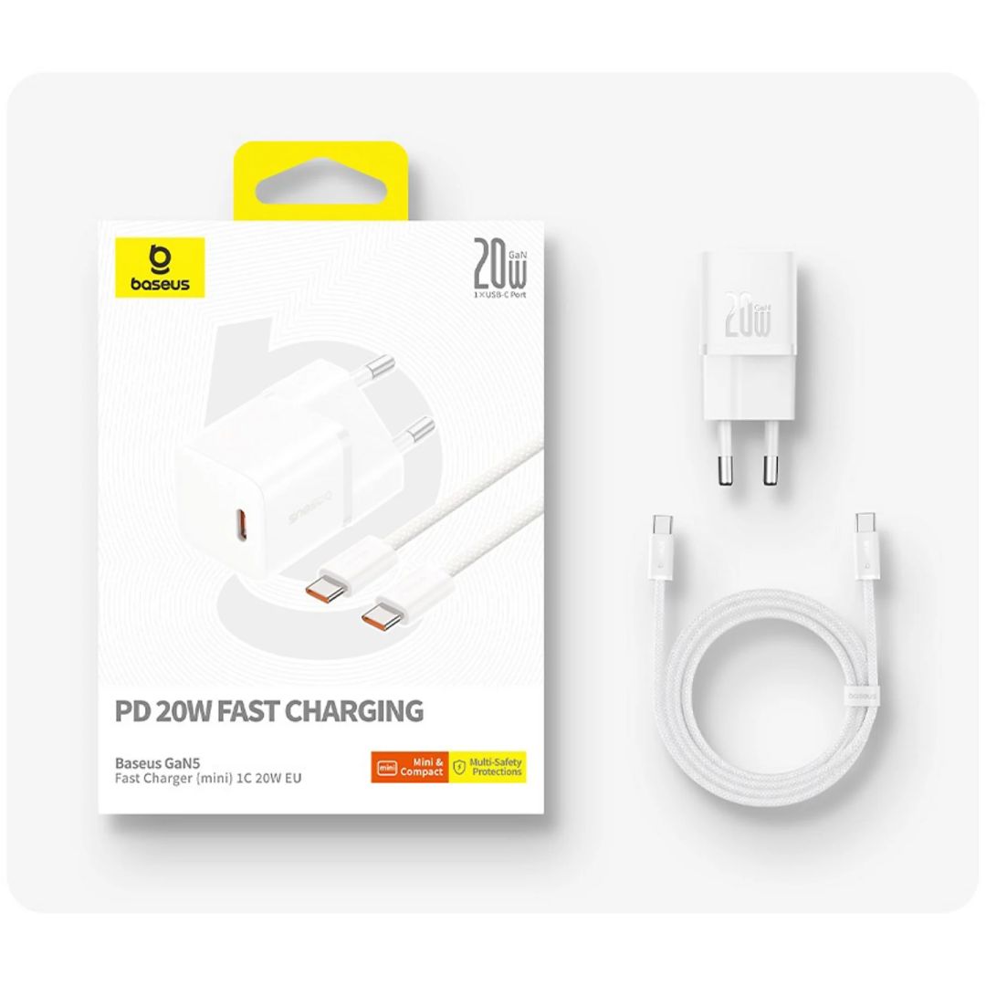 Baseus GaN5 Mini 20W Wall Charger White