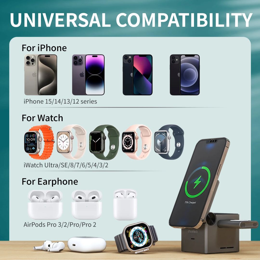 Choetech  T632-F 4in1 Magnetic Wireless Charger Black