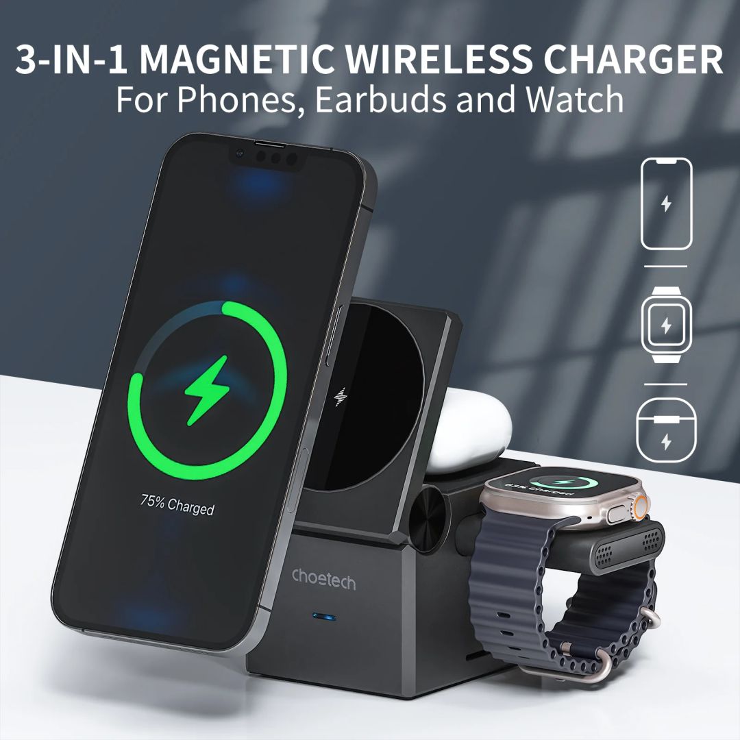Choetech  T632-F 4in1 Magnetic Wireless Charger Black