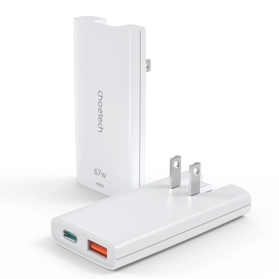Choetech  PD6011 67W Dual-Port Portable GaN Adapter White