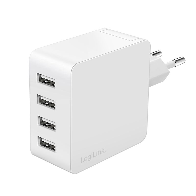 Logilink 4 port USB socket adapter 24 W 4x USB-A White