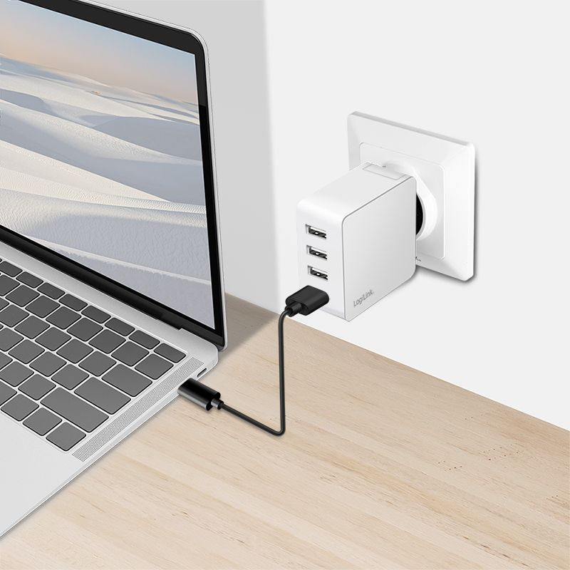 Logilink 4 port USB socket adapter 24 W 4x USB-A White