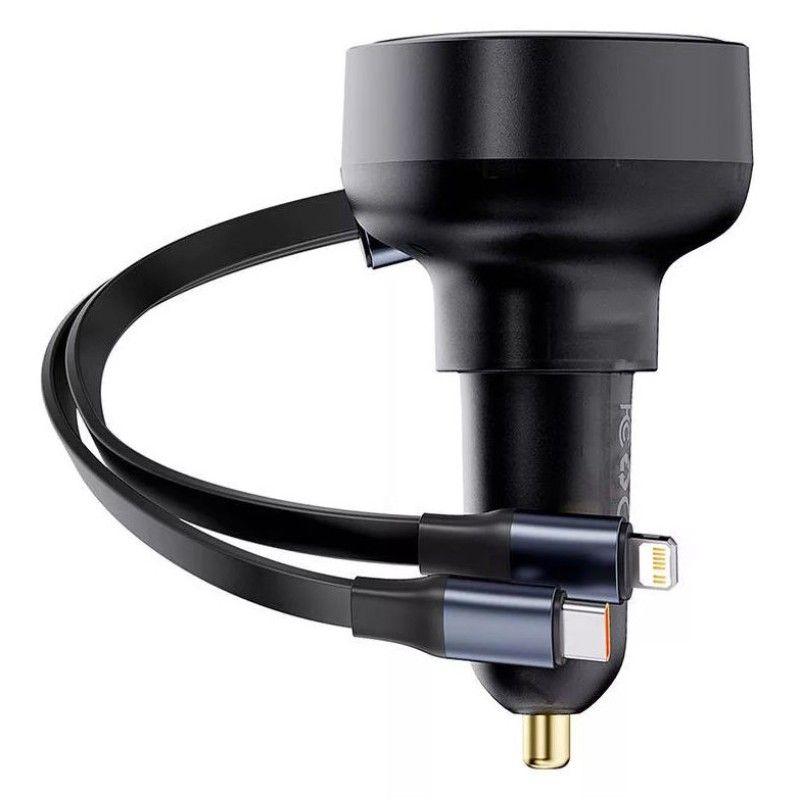 Baseus Enjoyment Pro 60W Type-C and Lightning Car Charger Black