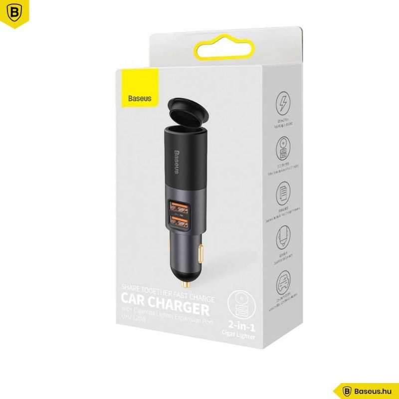 Baseus Share Together Car Charger Grey