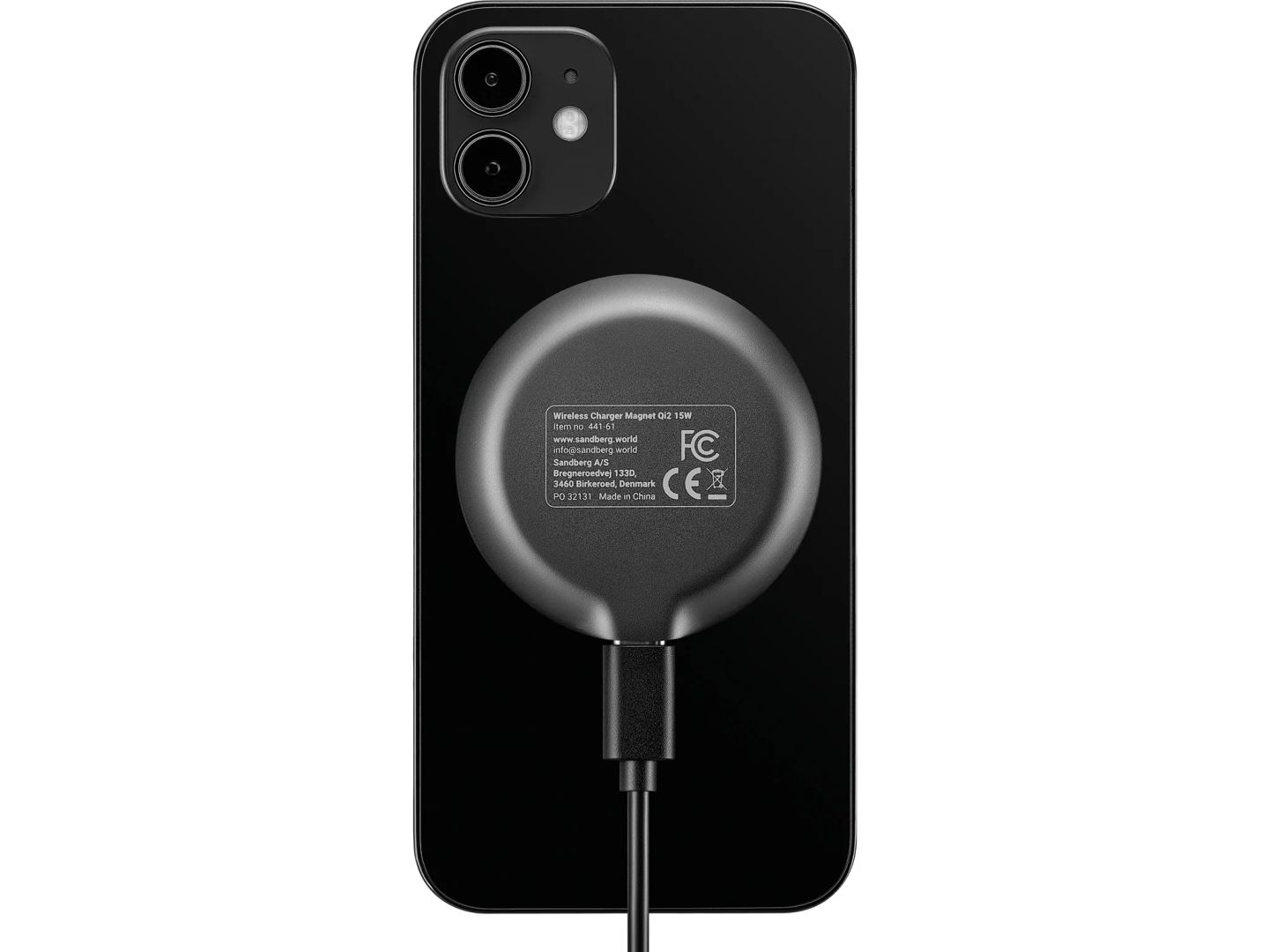 Sandberg Wireless Charger Magnet Qi2 15W Black