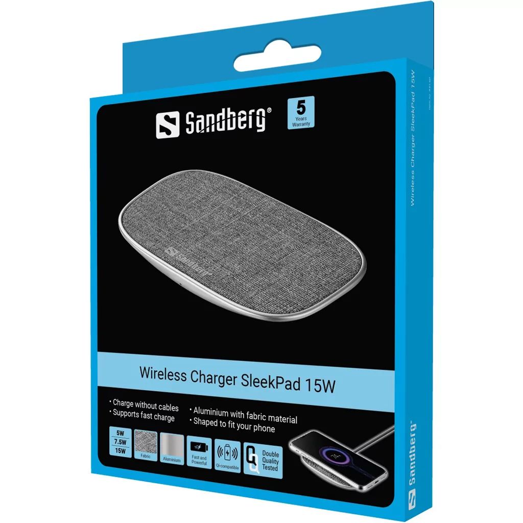 Sandberg SleekPad Wireless Charger 15W Silver