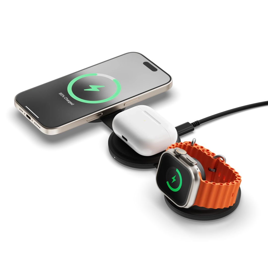 Satechi OntheGo 3-in-1 Wireless Charger Black