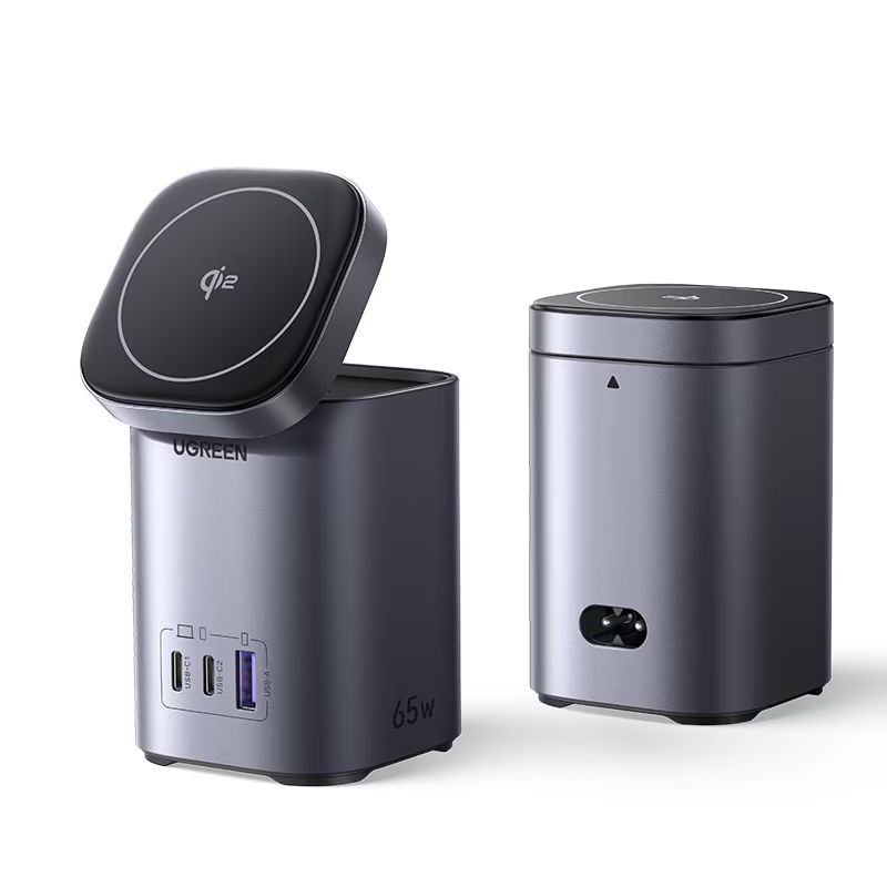 UGREEN Nexode 65W GaN 15W Qi2 Wireless Charger Grey