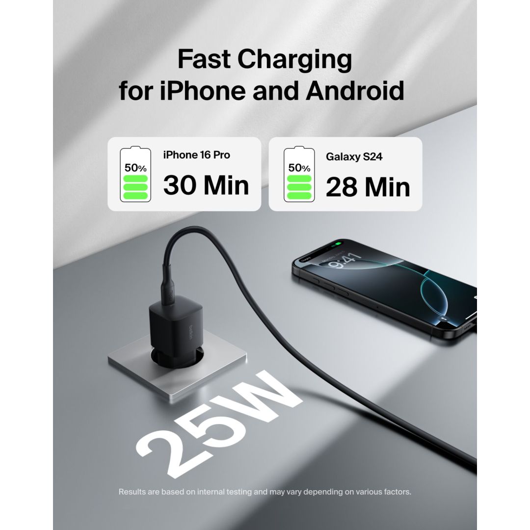 Belkin WCA012KQ1MBK-B6 BOOST Charge 25W USB-C Cable 1m Black