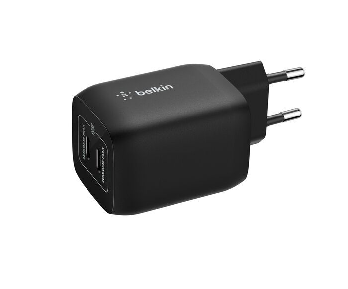 Belkin BoostCharge Dual Port USB-C Adapter Black