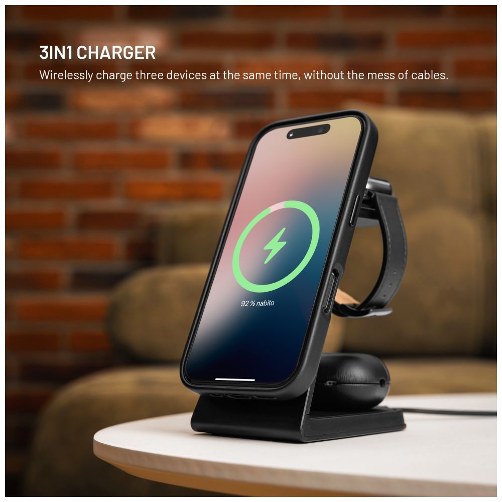 FIXED MagPowerstation vezeték nélküli töltő Alu 2, fekete