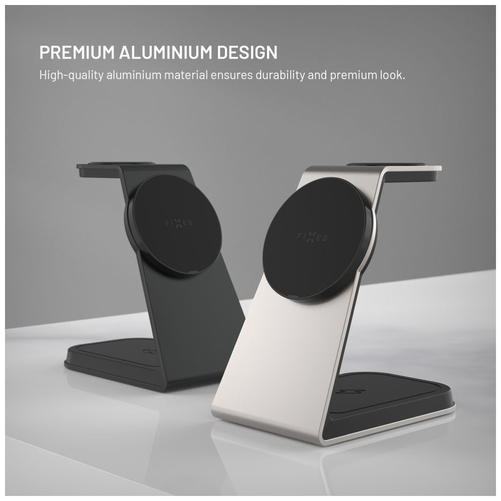 FIXED MagPowerstation vezeték nélküli töltő Alu 2, titanium