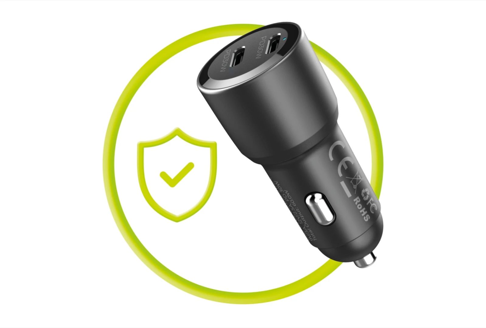 Mobile Origin Car Charger 60W 2 USB-C CA11 Black