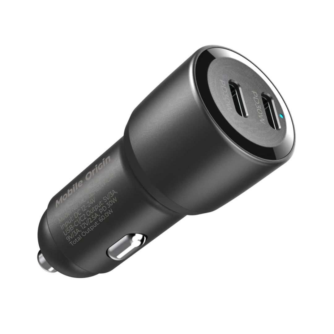Mobile Origin Car Charger 60W 2 USB-C CA11 Black