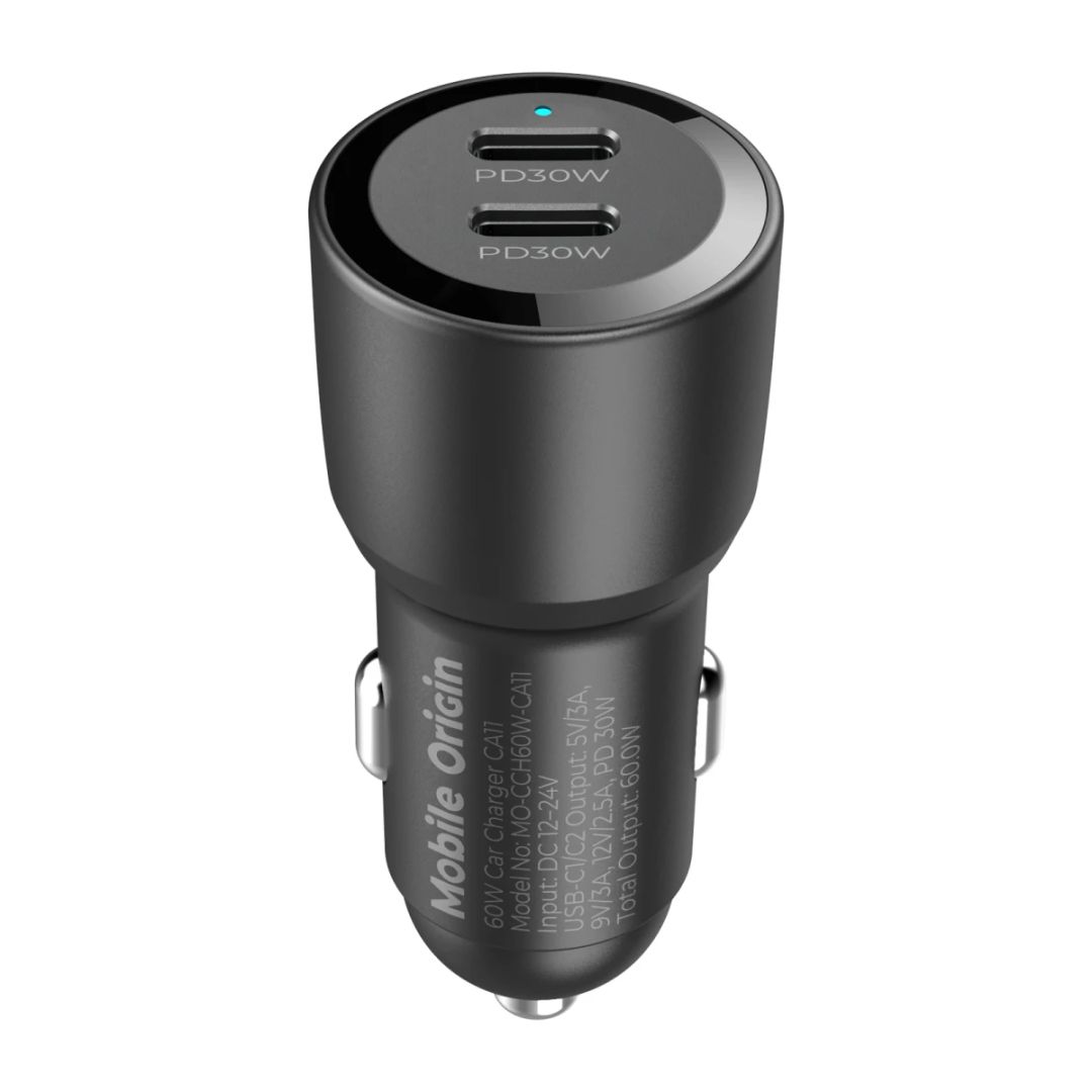 Mobile Origin Car Charger 60W 2 USB-C CA11 Black