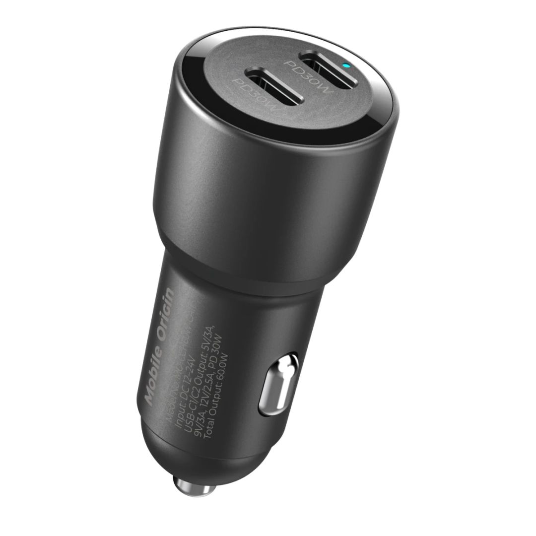 Mobile Origin Car Charger 60W 2 USB-C CA11 Black