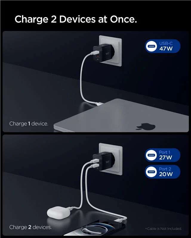 Spigen Essential 47W Wall Charger Black