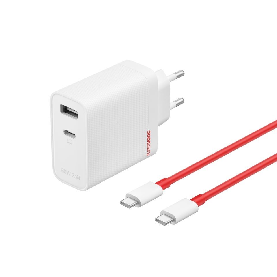 Oneplus USB/Type-C GaN PD 80W hálózati töltő + Type-C kábel White
