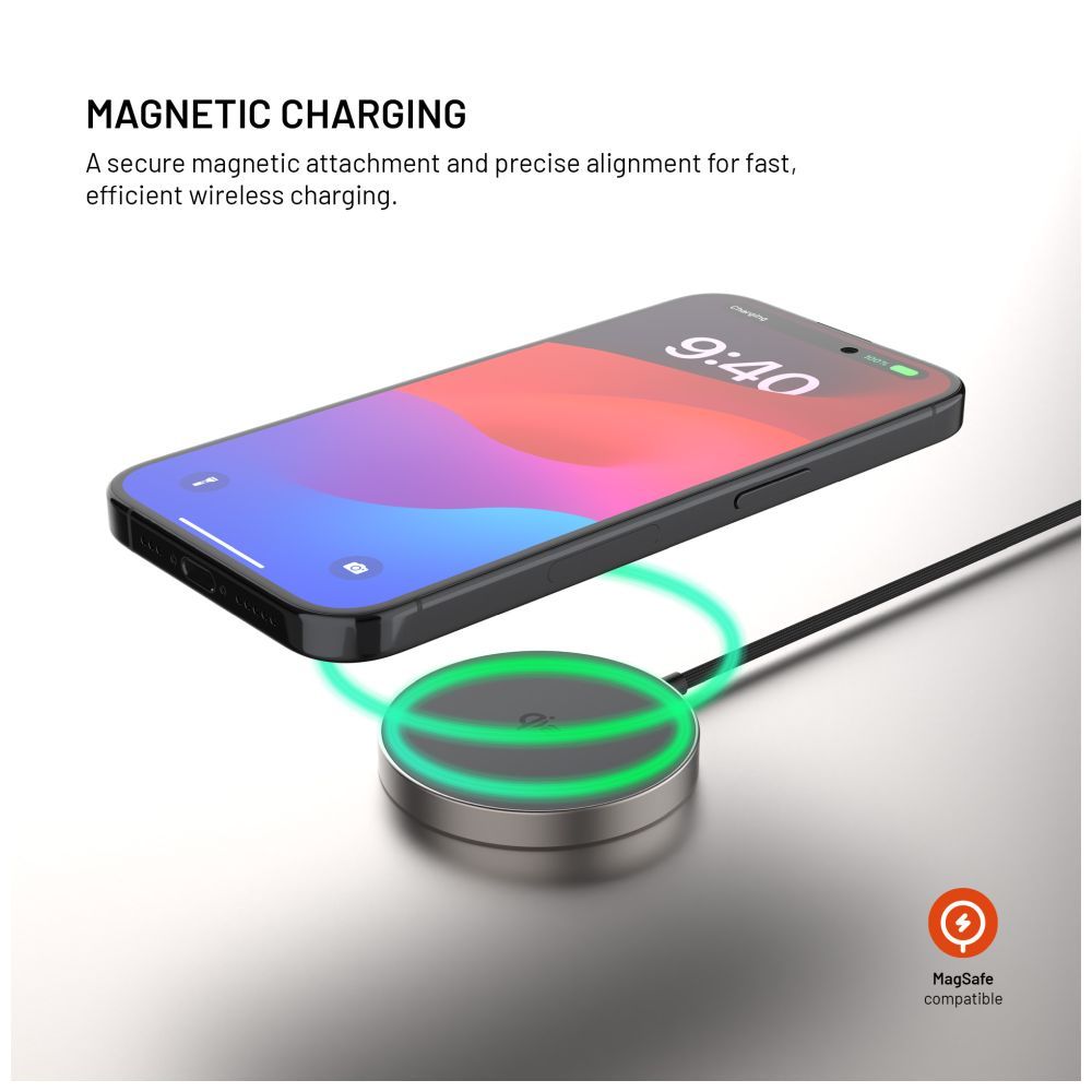 FIXED MagPad Slim Qi2 MagSafe Wireless töltő Titan
