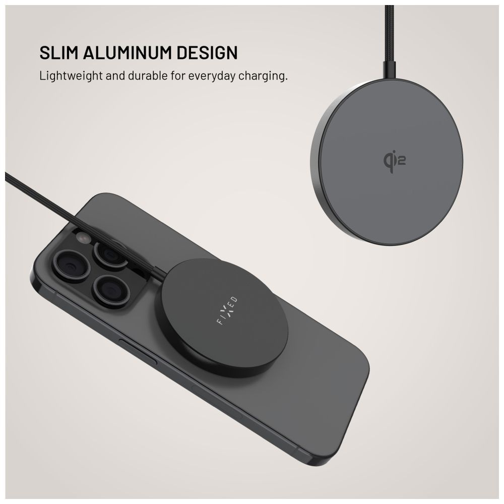 FIXED MagPad Slim Qi2 MagSafe-Unterstützung Wireless töltő, fekete