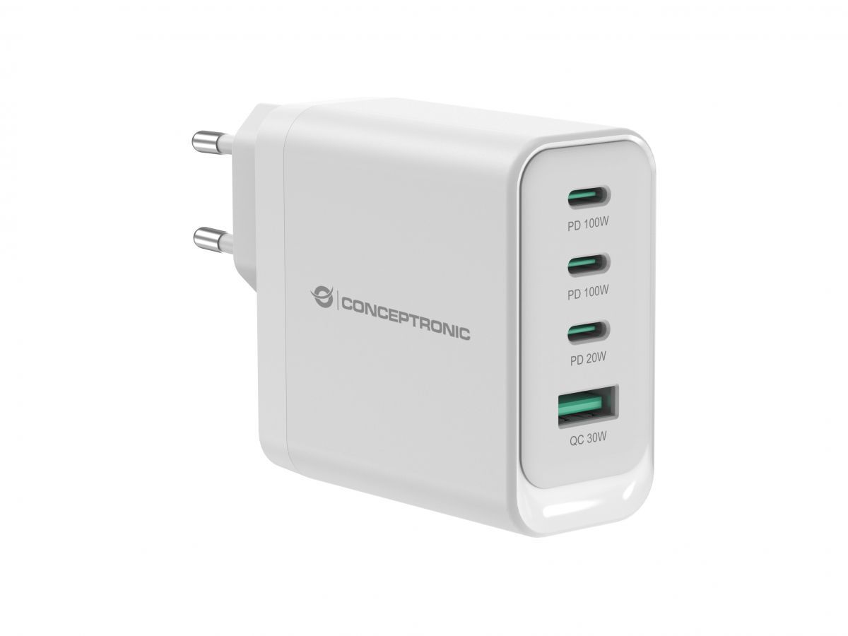 Conceptronic  ALTHEA22W100 4-Port 100W GaN USB PD Charger White