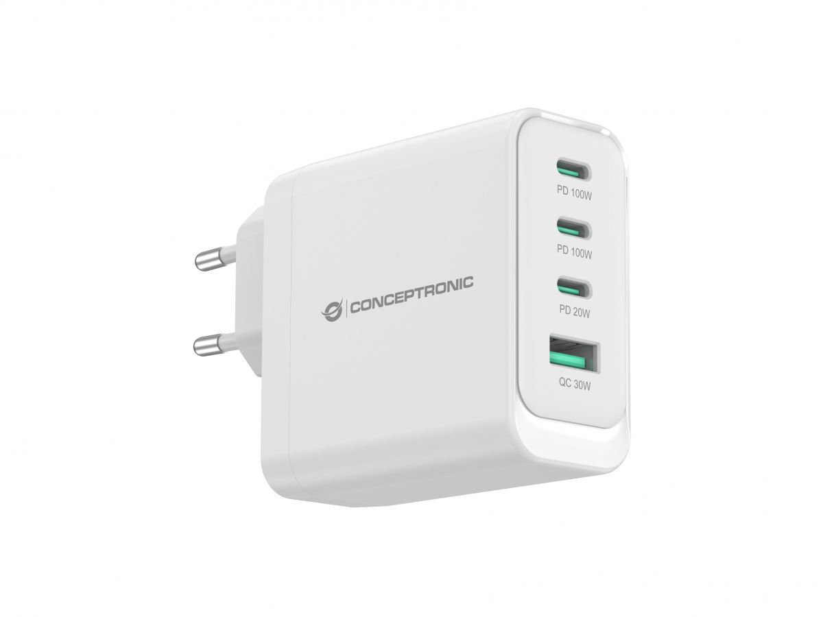 Conceptronic  ALTHEA22W100 4-Port 100W GaN USB PD Charger White