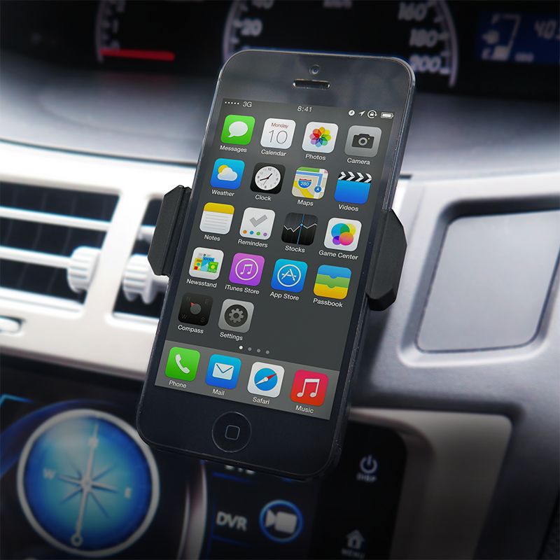 Logilink PA0133 USB car charger + mobile holder Black