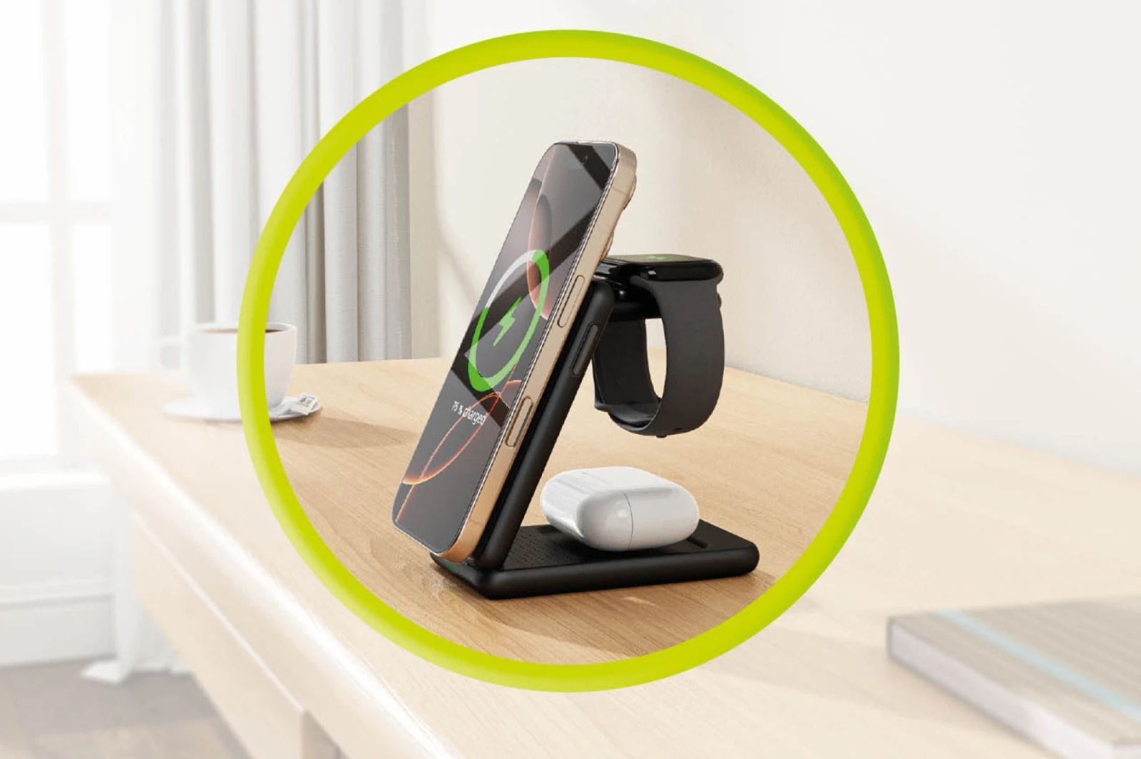 Mobile Origin 3in1 Foldable Qi2 Charger PW8 Black