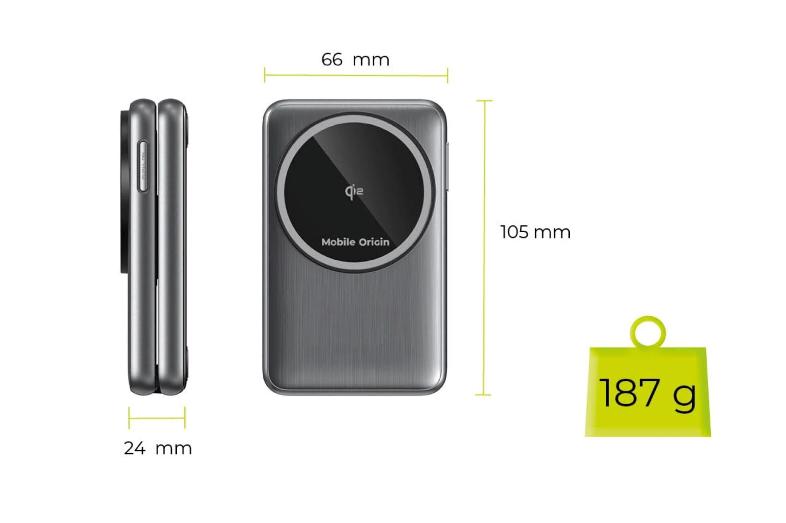 Mobile Origin 3in1 Foldable Qi2 Charger PW8 Silver