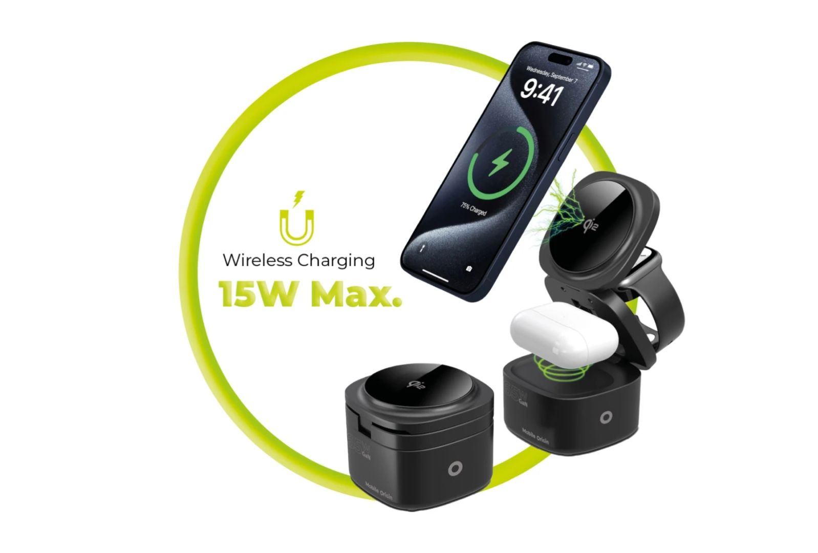 Mobile Origin 65W GaN 5in1 Foldable Qi2 Charger PW1