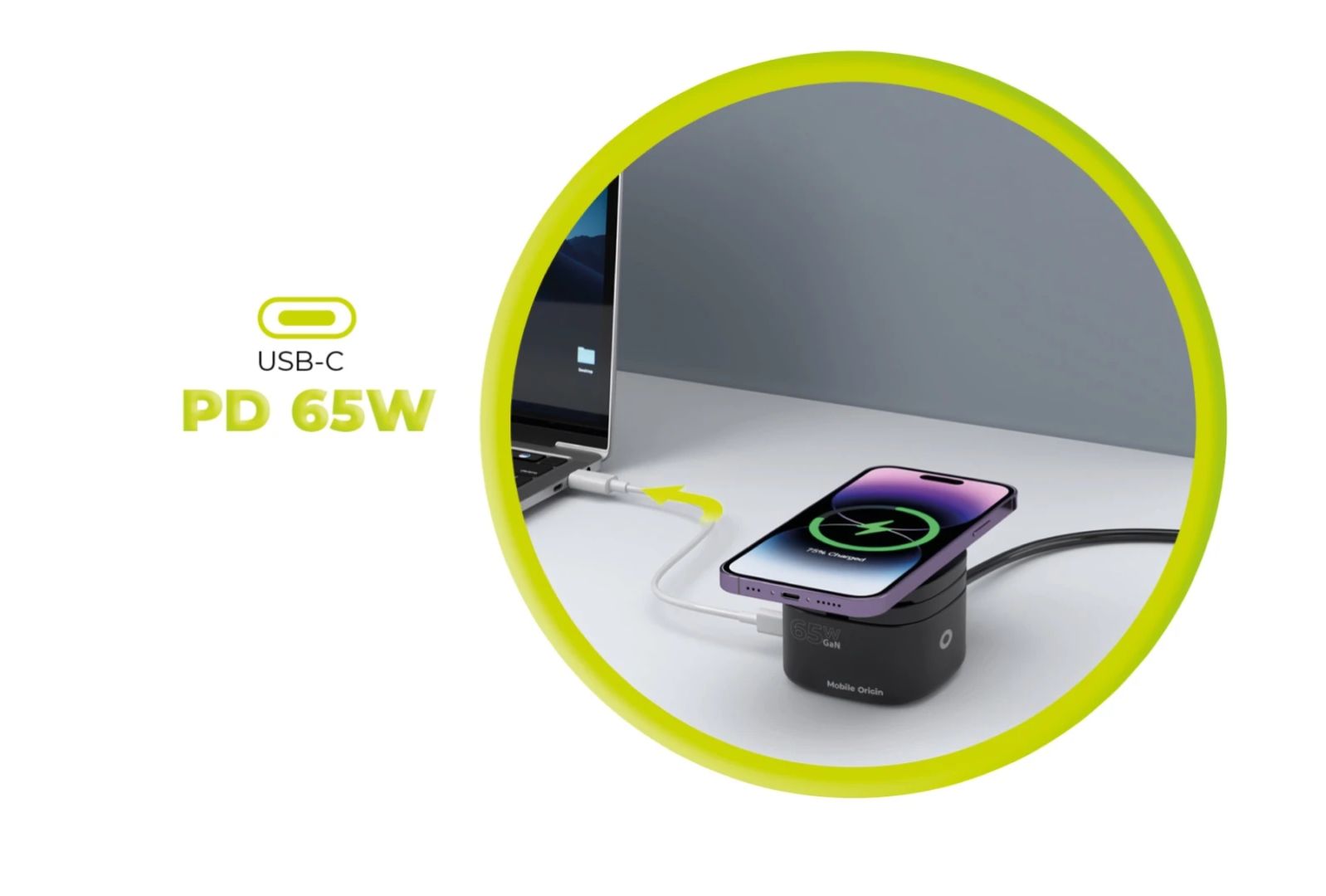 Mobile Origin 65W GaN 5in1 Foldable Qi2 Charger PW1