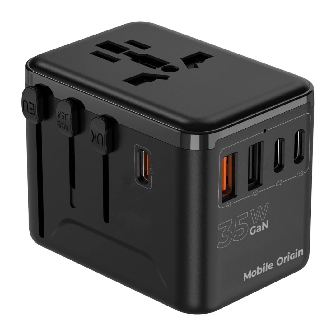 Mobile Origin GaN 35W Travel Adapter PW4 EU/UK/US/AUS, 3x USB-C + 2x USB-A 