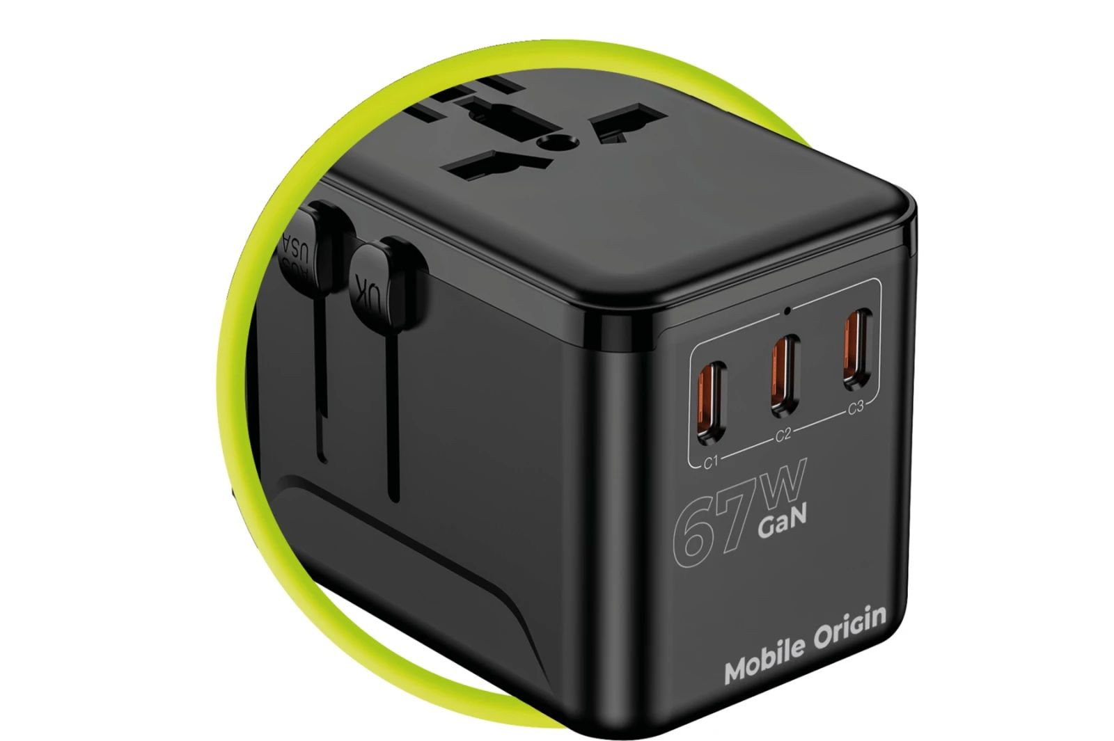 Mobile Origin GaN 67W Travel Adapter PW5 EU/UK/US/AUS, 3x USB-C + USB-A