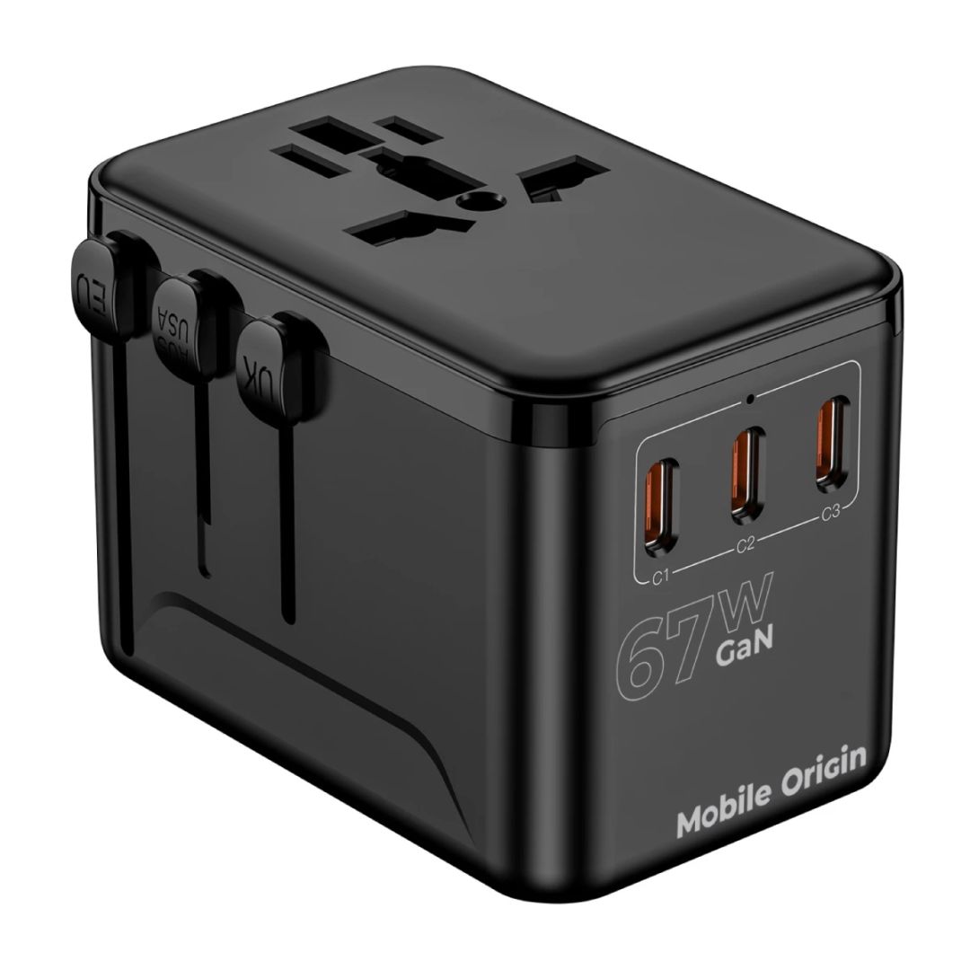 Mobile Origin GaN 67W Travel Adapter PW5 EU/UK/US/AUS, 3x USB-C + USB-A
