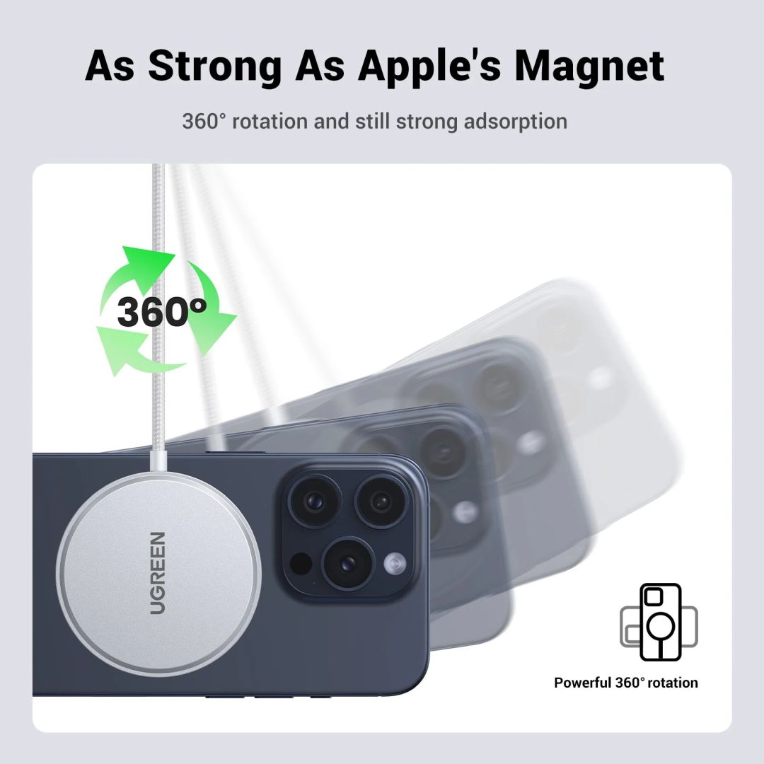 UGREEN 15W Qi2 Magnetic Wireless Charger White