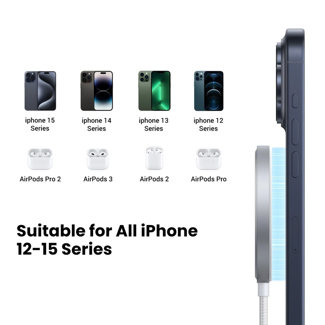 UGREEN 15W Qi2 Magnetic Wireless Charger White