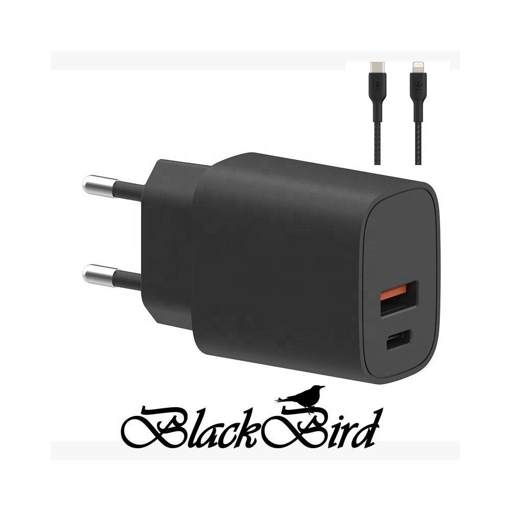 BlackBird T131 Hálózati Adapter + Lightning kábel 1m Black