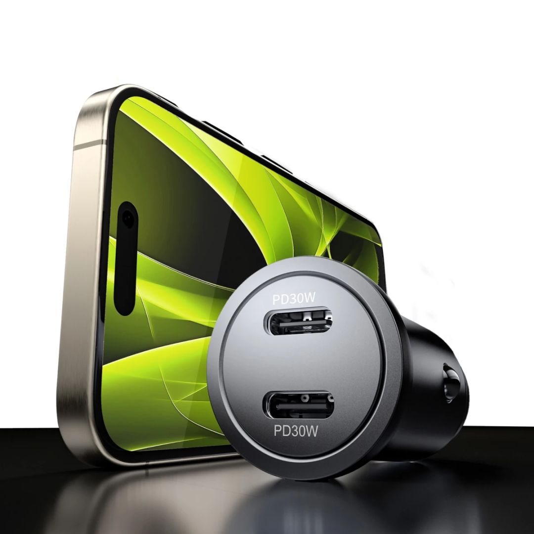 Mobile Origin Metal Car Charger 30W CA13, 2x USB-C Black