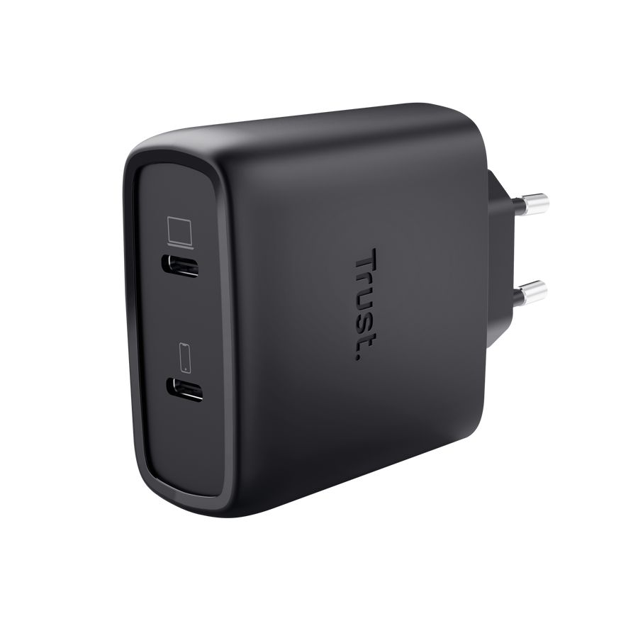 Trust Maxo 65W 2-Port USB-C GaN Charger Black