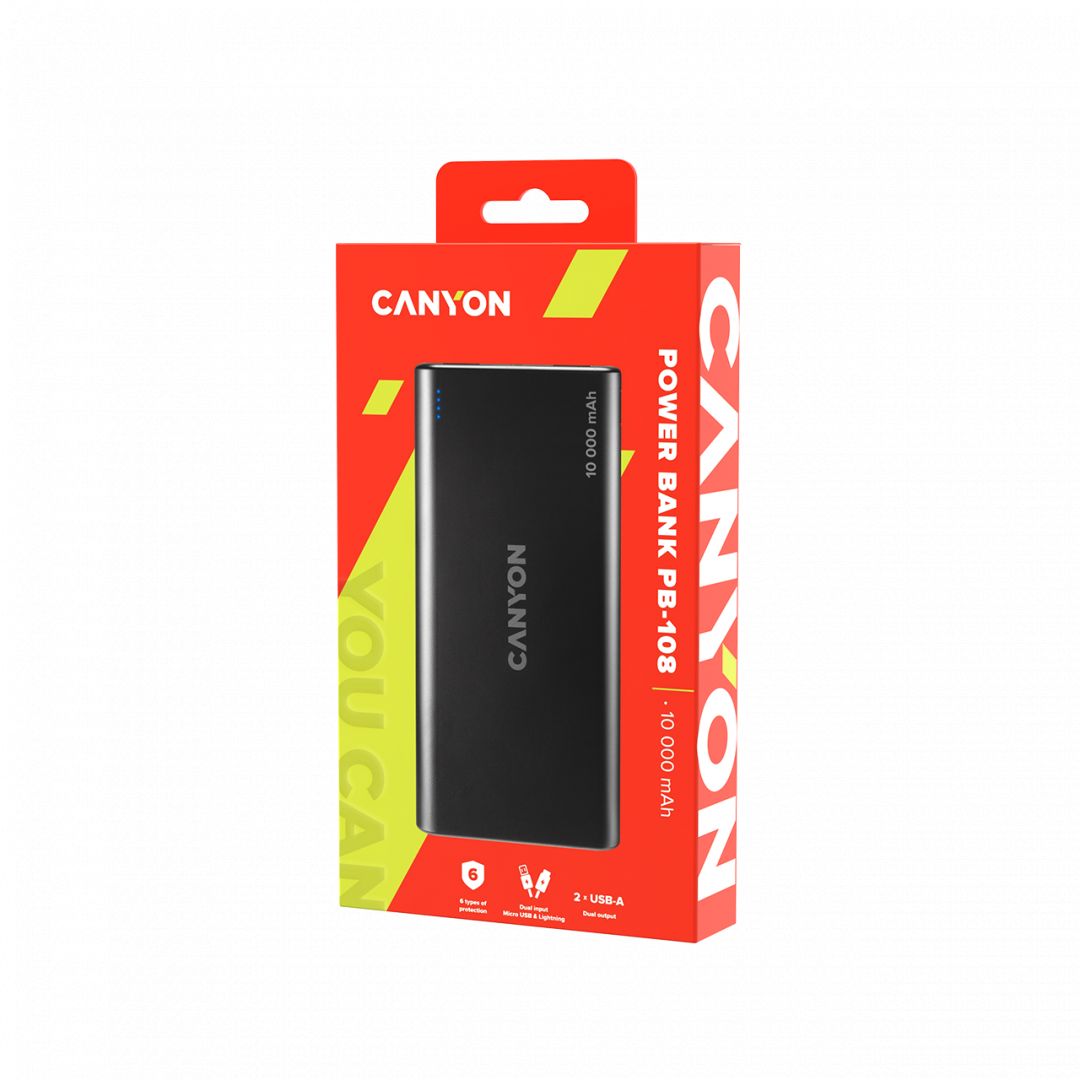 Canyon CNE-CPB1008B 10000mAh PowerBank Black