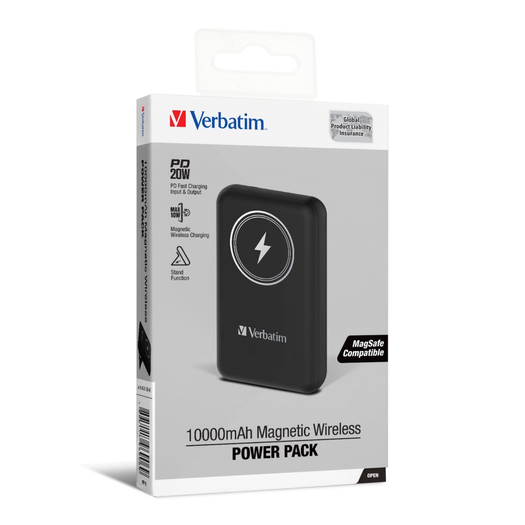Verbatim Charge 'n' Go Magnetic Wireless 10000mAh PowerBank Black