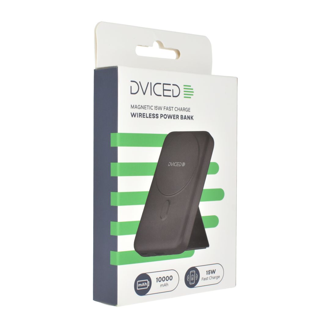 Dviced Wireless Magnetic 15W Fast Charge 10000mAh Powerbank Black
