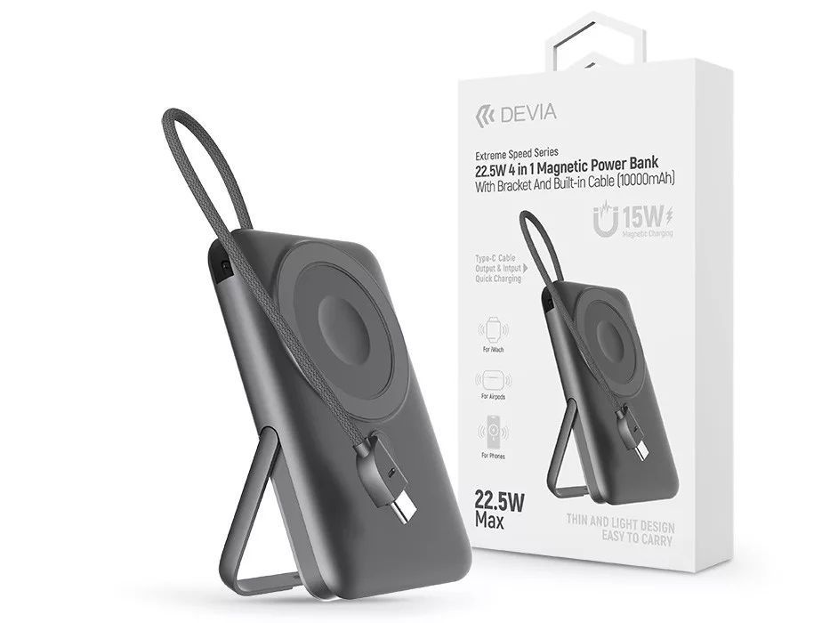 Devia ST112834 Extreme Speed Series Magnetic 10000mAh PowerBank Grey